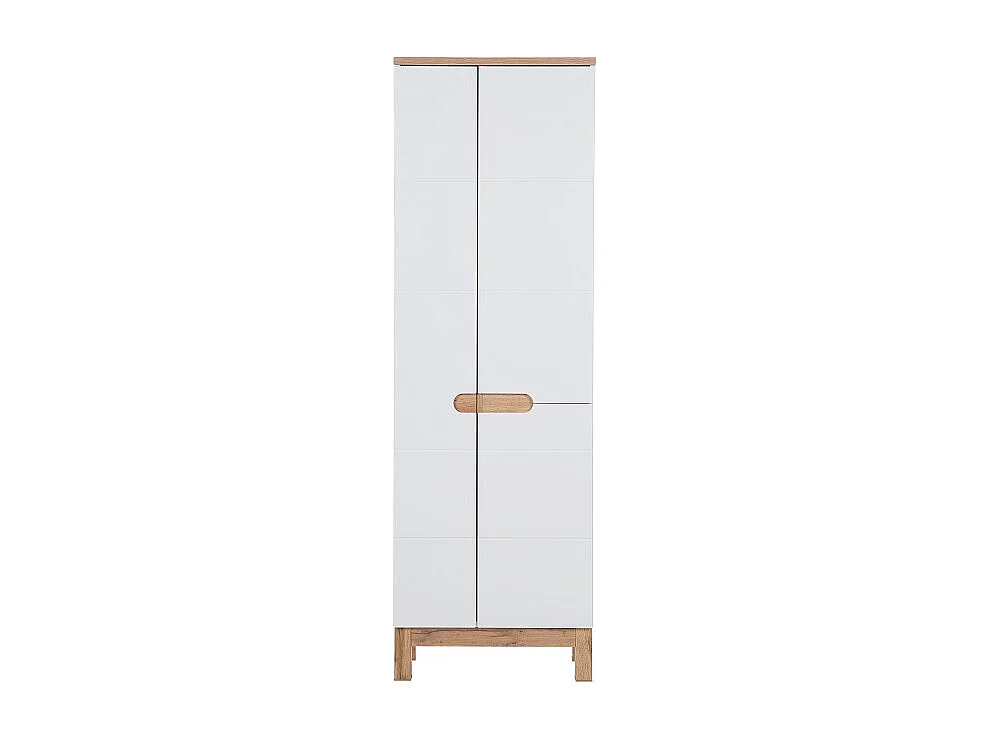 Coluna para banheiro ERMANO – Carvalho claro e branco brilhante – 60x187 cm – 1 porta – Para instalar