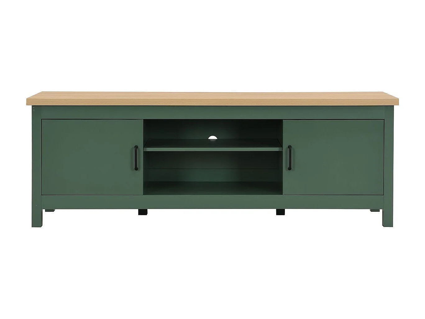 Meuble TV 2 portes vert 160 cm - Sana