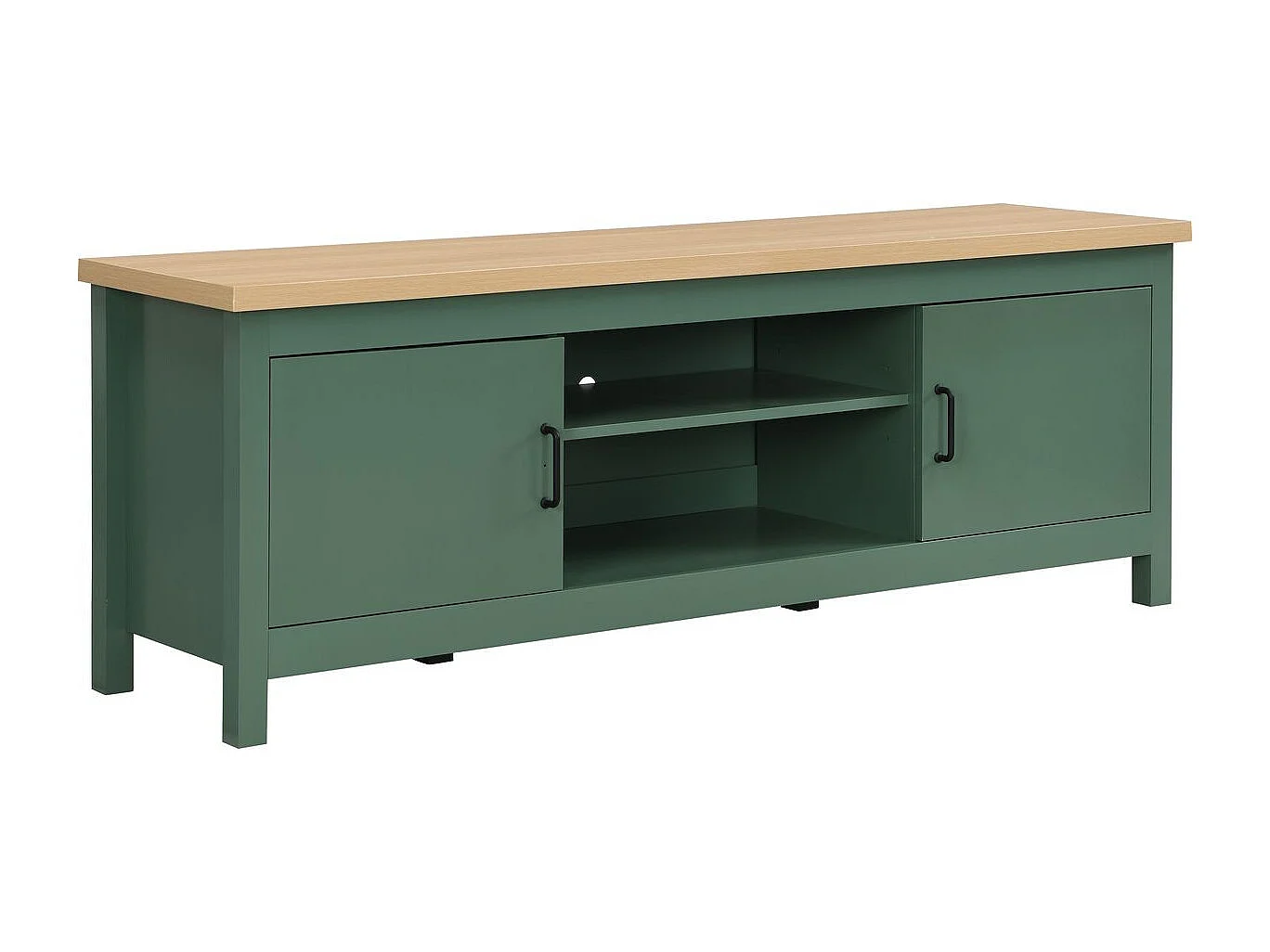 Meuble TV 2 portes vert 160 cm - Sana