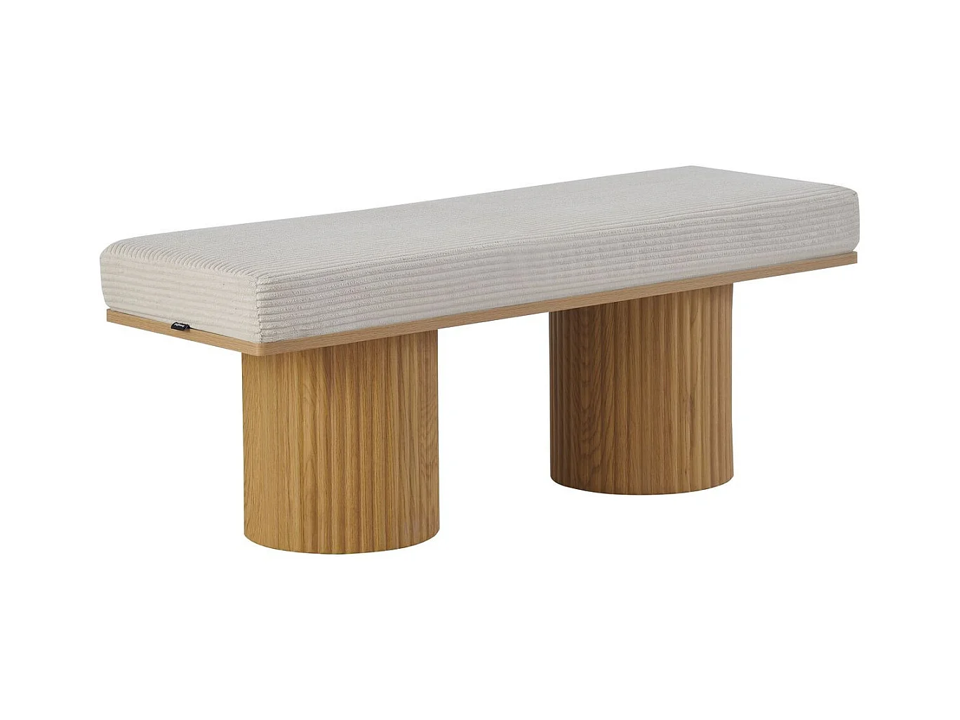 Banc en velours côtelé beige - Mahe