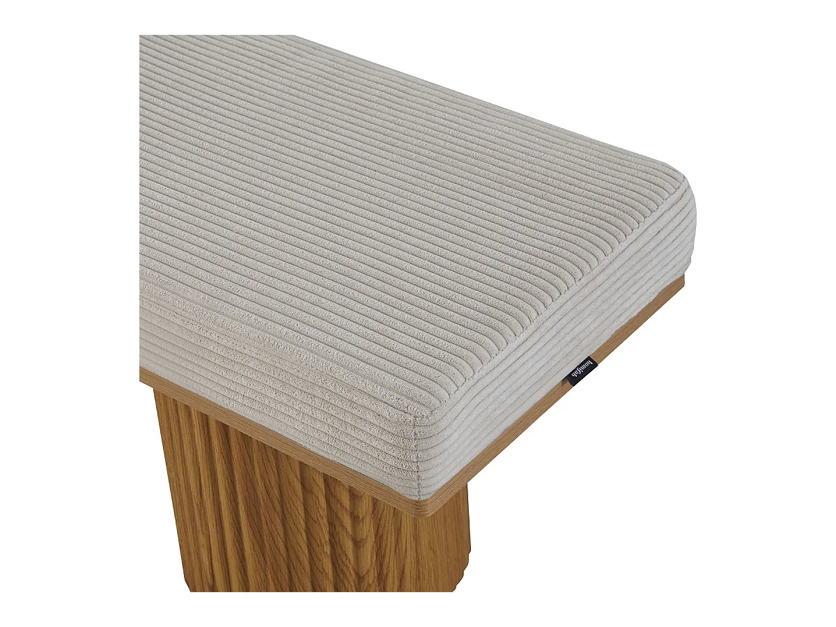 Banc en velours côtelé beige - Mahe