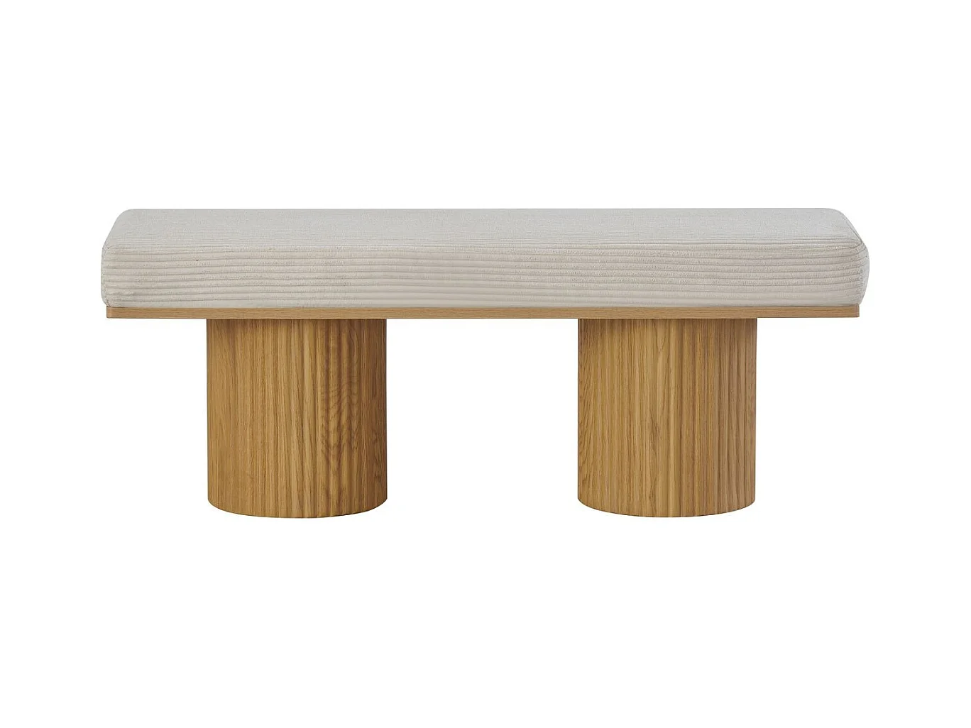Banc en velours côtelé beige - Mahe
