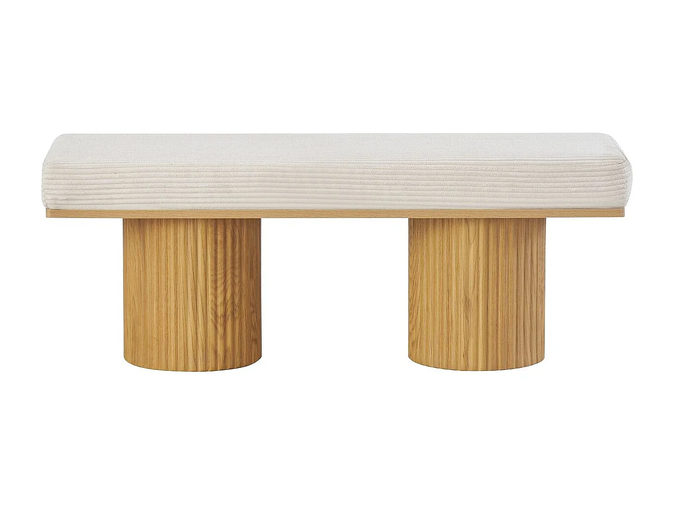 Banc en velours côtelé beige - Mahe