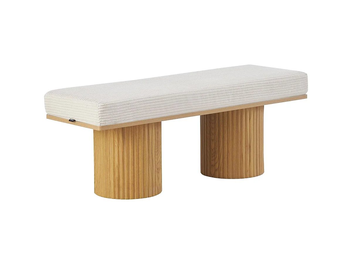 Banc en velours côtelé beige - Mahe