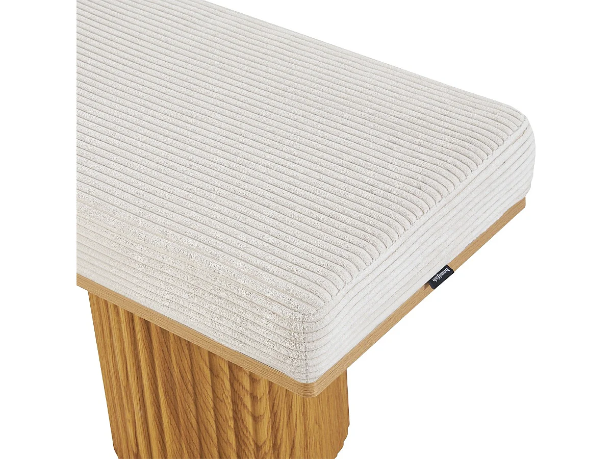 Banc en velours côtelé beige - Mahe