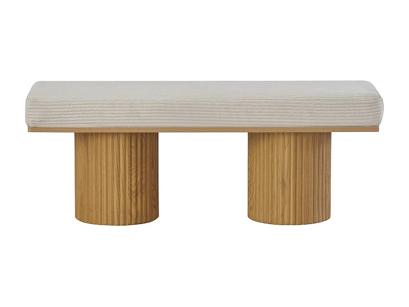 Banc en velours côtelé beige - Mahe