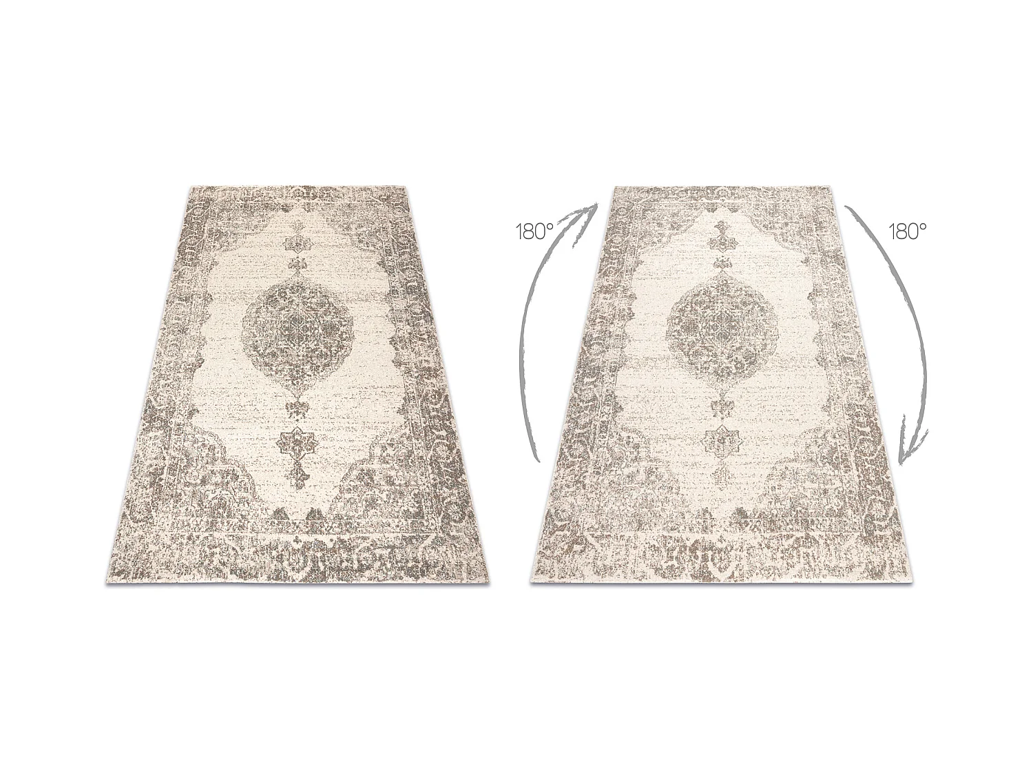 Tapis en laine ABBY 486.24.LA110 OSTA Ornement, cadre classique gris / 80x160 cm
