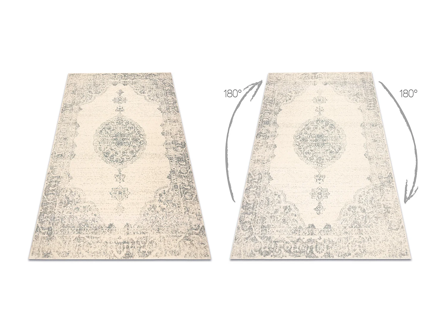 Tapis en laine ABBY 486.24.LA100 OSTA Ornement, cadre classique beige  135x200 cm