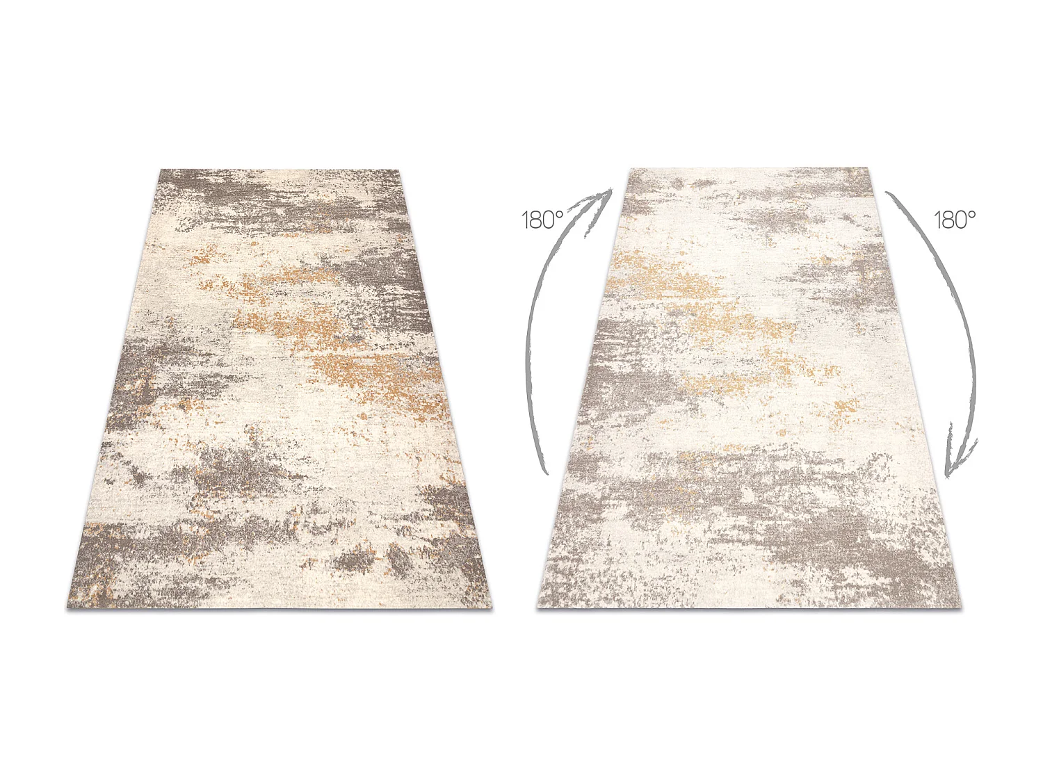 Tapis en laine ABBY 486.28.LA110 OSTA Vintage, moderne beige / gris 67x130 cm