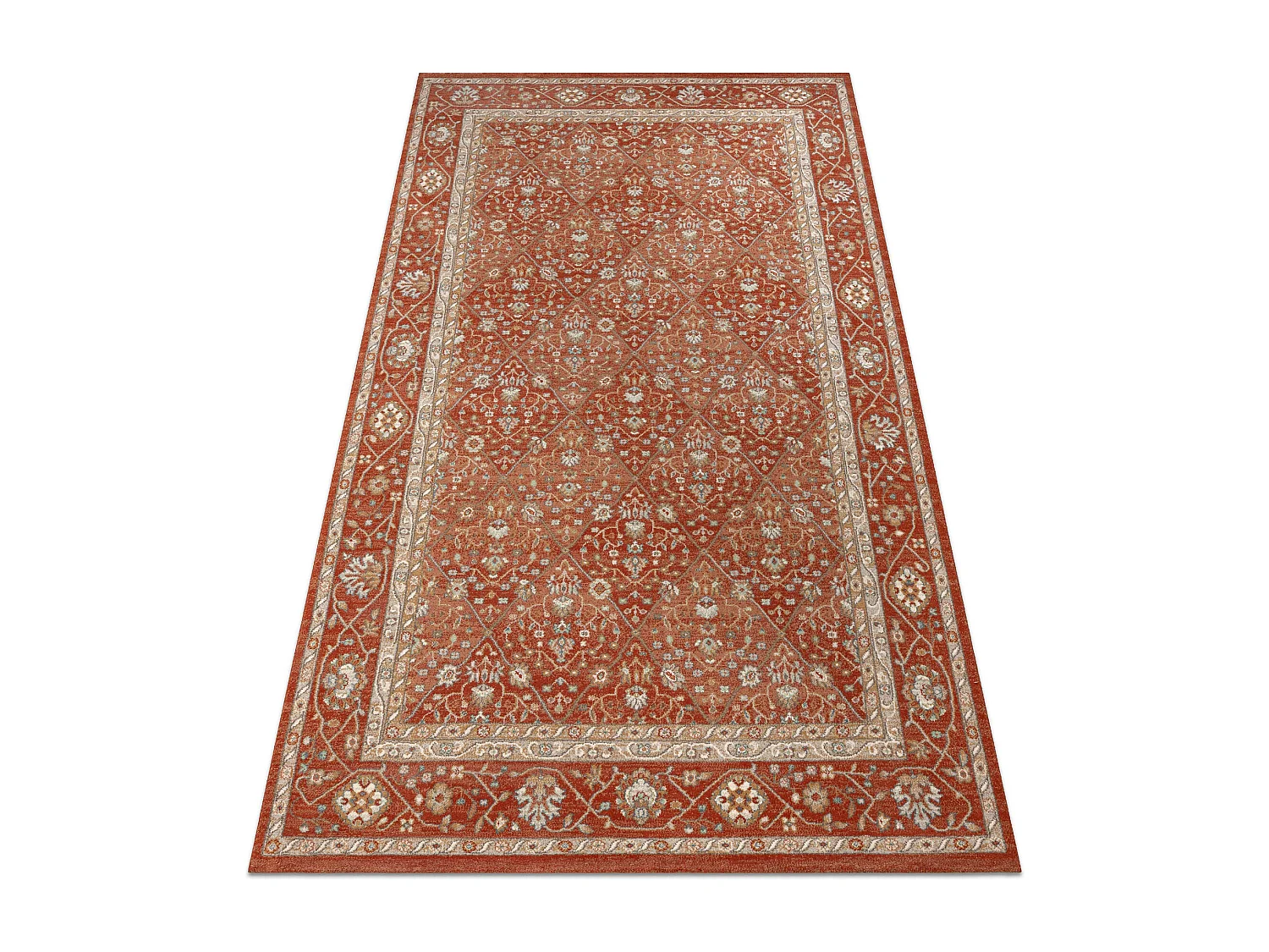 Dywan SOHO 477.27.LA300 wełniany OSTA - Romby, ramka geometryczny nat 120x170 cm