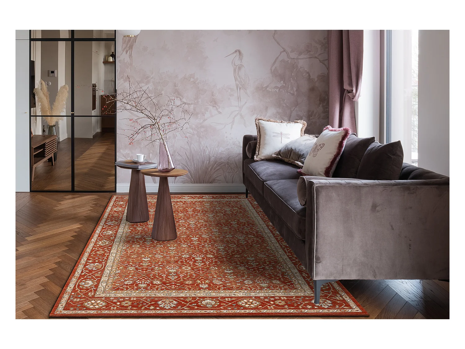 Tapis en laine SOHO 477.27.LA300 OSTA - Losange, cadre géométrique n 200x300 cm