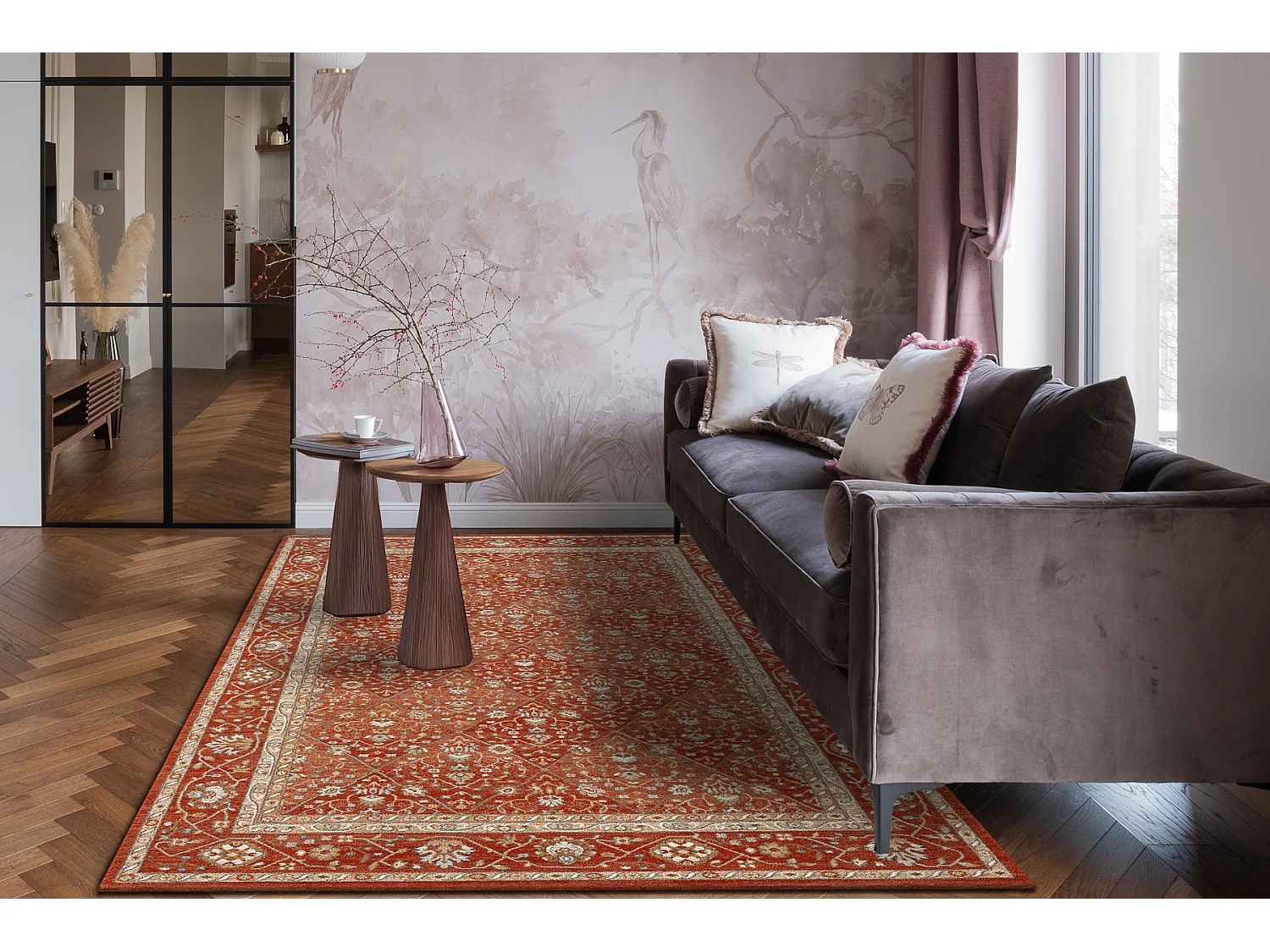 Tapis en laine SOHO 477.27.LA300 OSTA - Losange, cadre géométrique n 200x300 cm