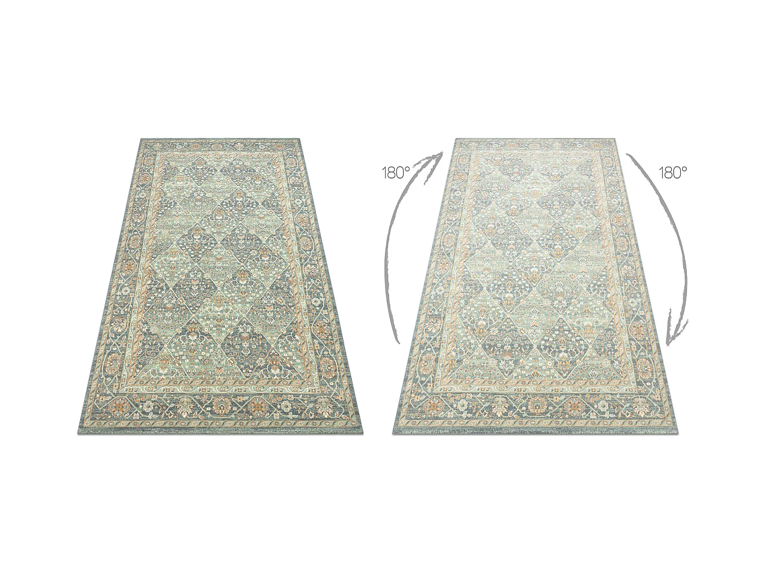Tapis en laine SOHO 477.27.LA500 OSTA - Losange, cadre géométrique n 80x160 cm