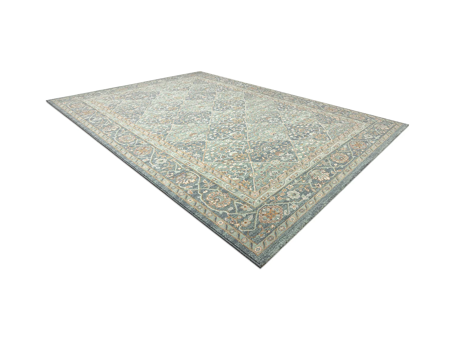 Tapis en laine SOHO 477.27.LA500 OSTA - Losange, cadre géométrique n 80x160 cm