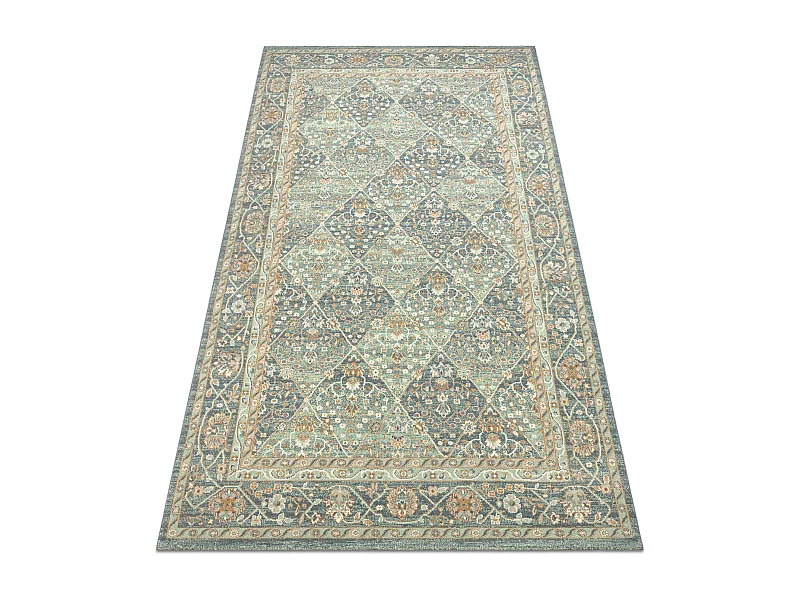 Tapis en laine SOHO 477.27.LA500 OSTA - Losange, cadre géométrique n 80x160 cm
