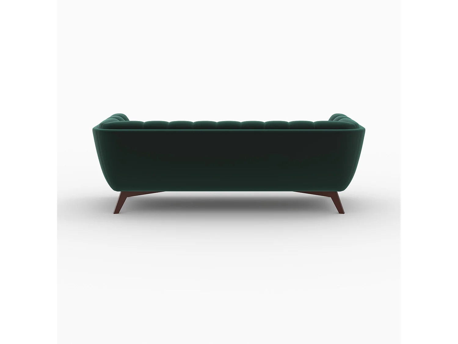 Conjunto de sofá y sillón de terciopelo verde para 4 personas. - Mona