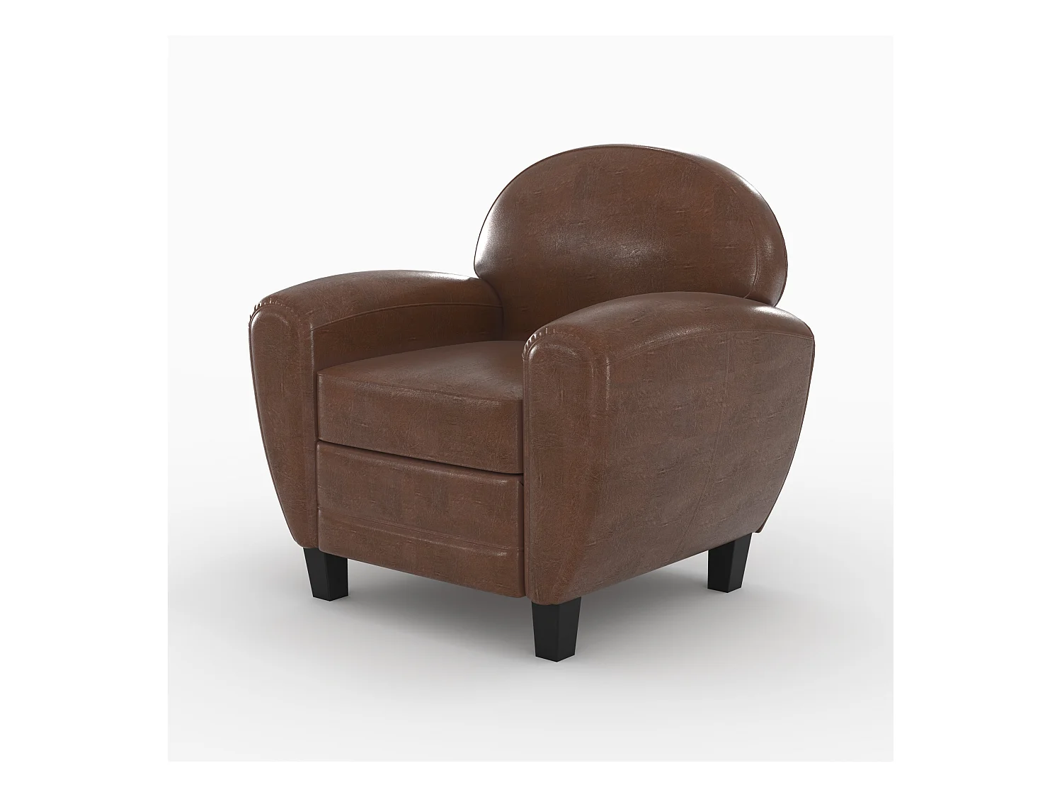 Ensemble canapé et fauteuil marron foncé 3 places - Club - Club