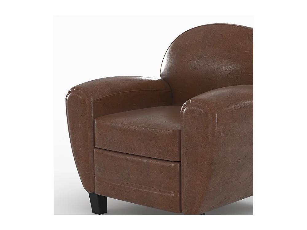 Ensemble canapé et fauteuil marron foncé 3 places - Club - Club