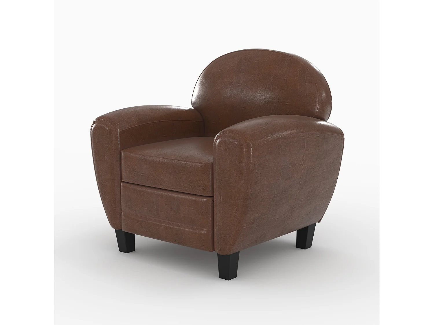 Ensemble canapé et fauteuil marron foncé 3 places - Club - Club