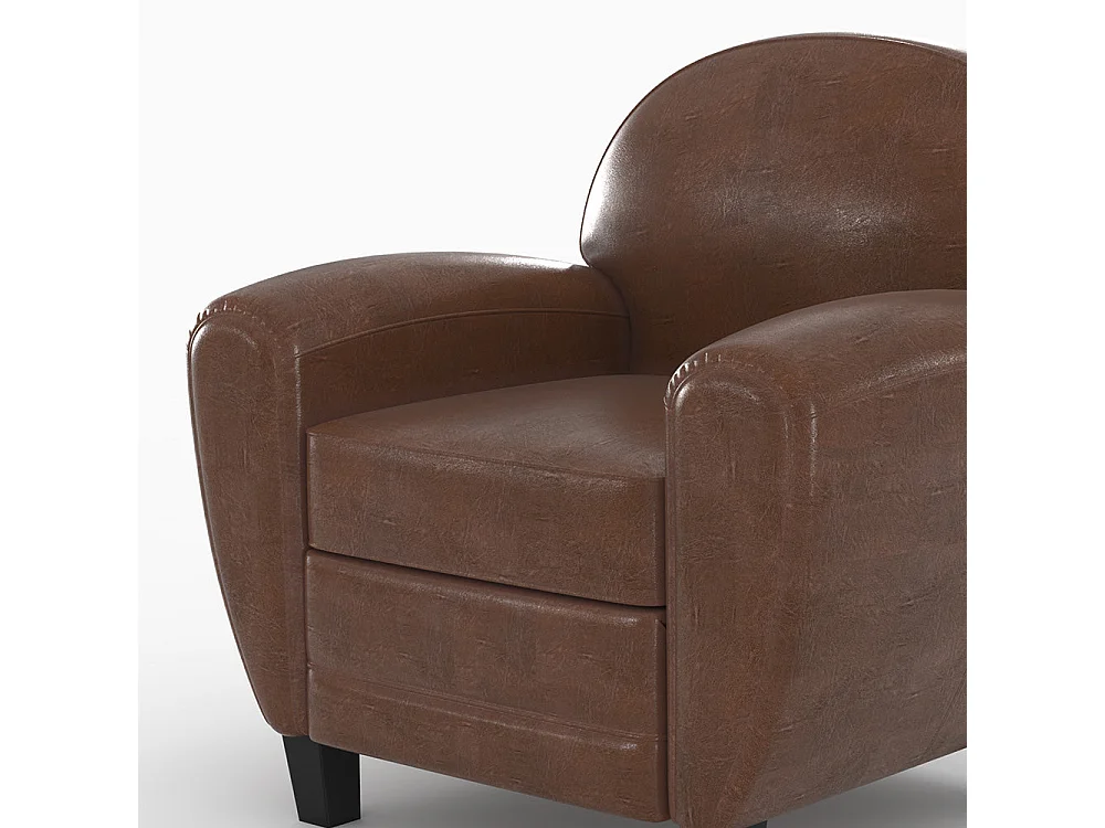 Ensemble canapé et fauteuil marron foncé 3 places - Club - Club