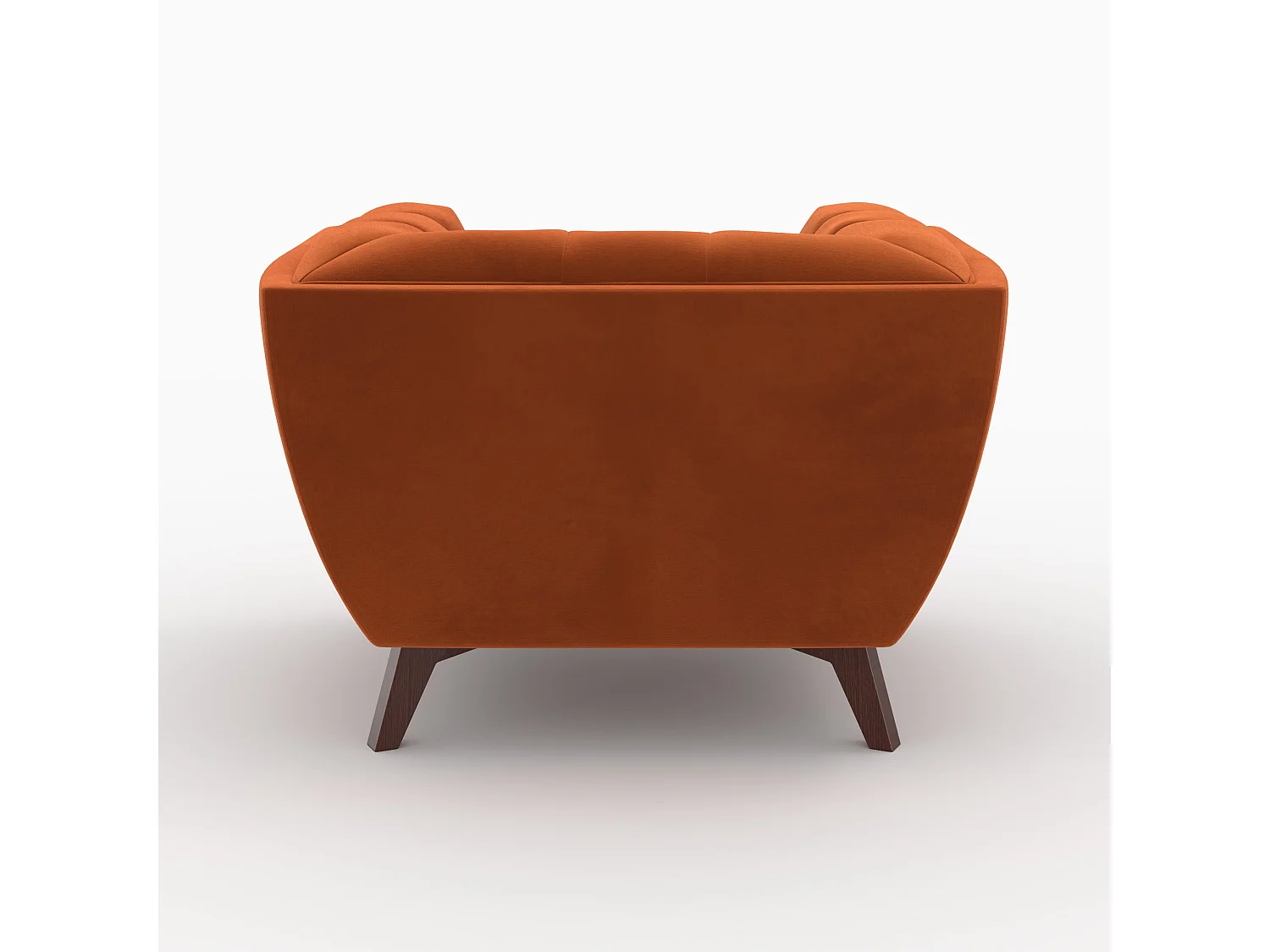 Ensemble canapé et fauteuil en velours orange 4 places - Mona