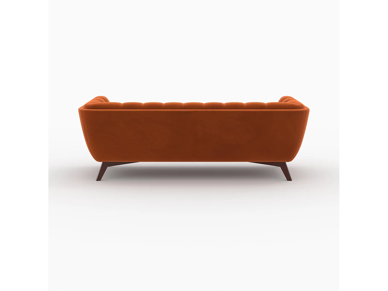 Ensemble canapé et fauteuil en velours orange 4 places - Mona