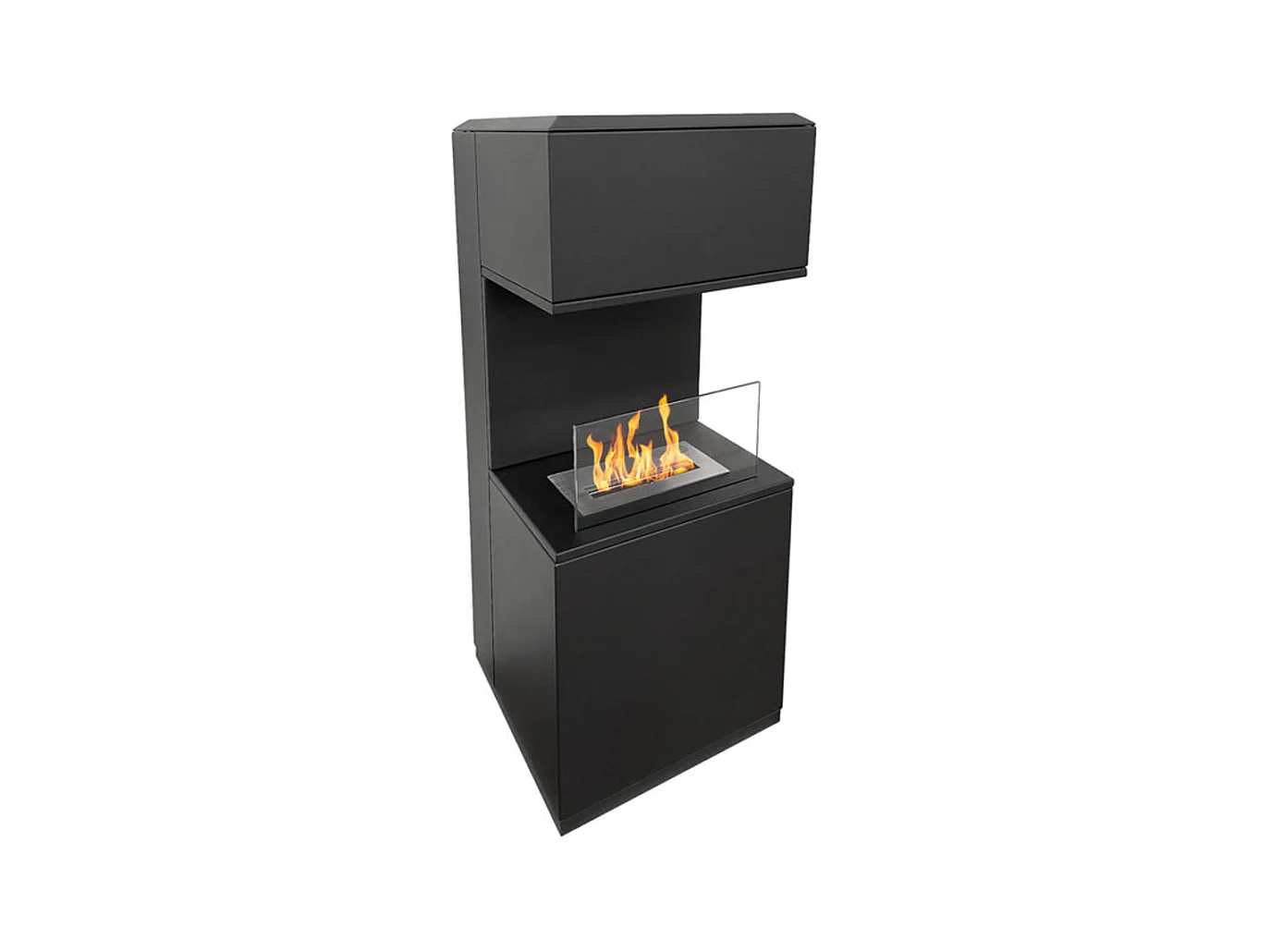 Camino a bioetanolo biocamino da terra Oslo in acciao nero L38xP38xH100