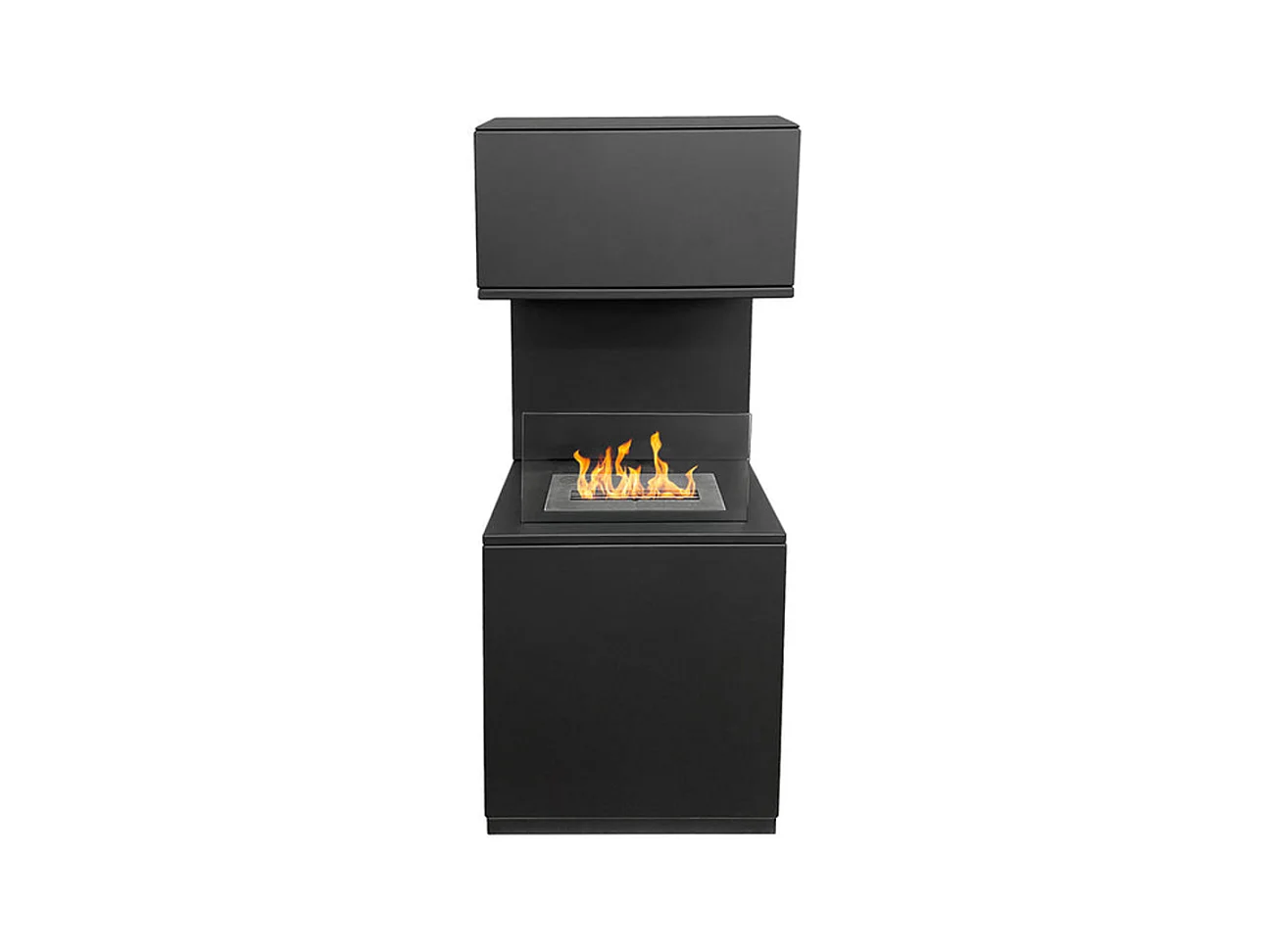 Camino a bioetanolo biocamino da terra Oslo in acciao nero L38xP38xH100