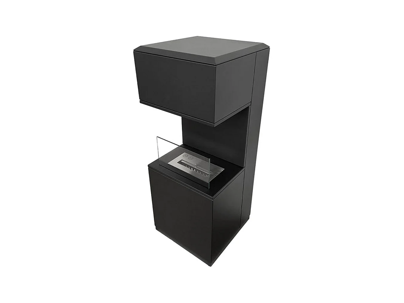 Camino a bioetanolo biocamino da terra Oslo in acciao nero L38xP38xH100