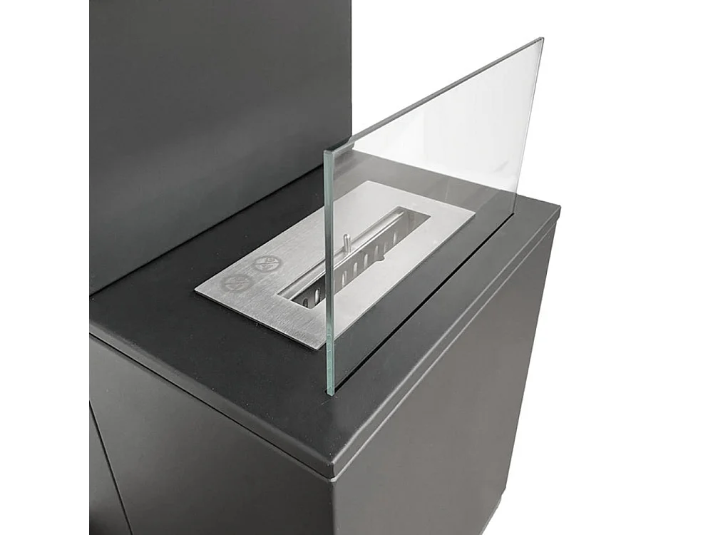 Camino a bioetanolo biocamino da terra Oslo in acciao nero L38xP38xH100