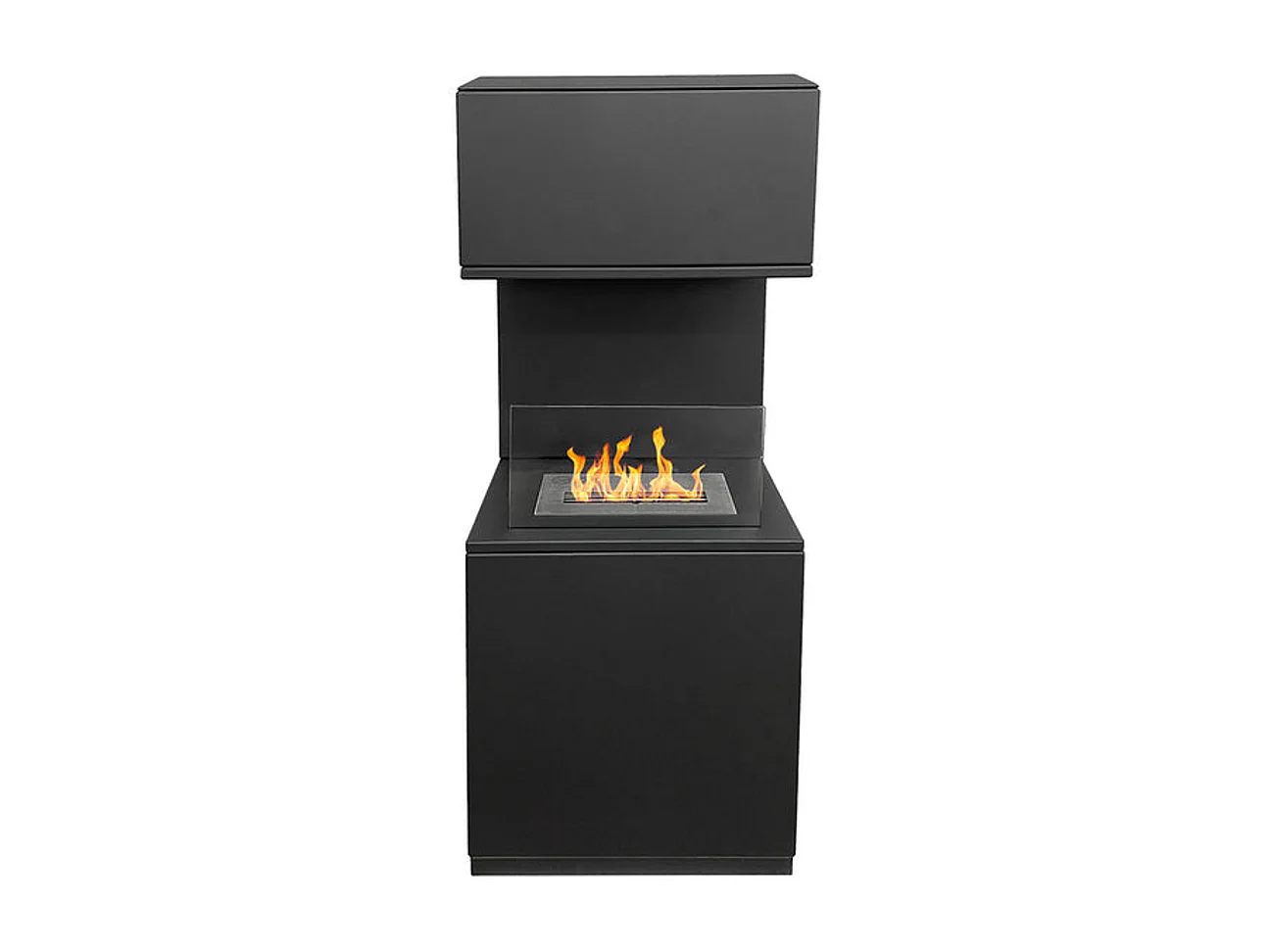 Camino a bioetanolo biocamino da terra Oslo in acciao nero L38xP38xH100