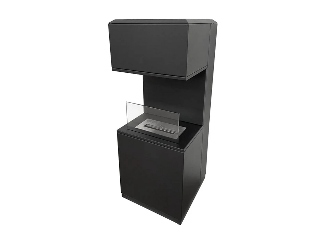 Camino a bioetanolo biocamino da terra Oslo in acciao nero L38xP38xH100