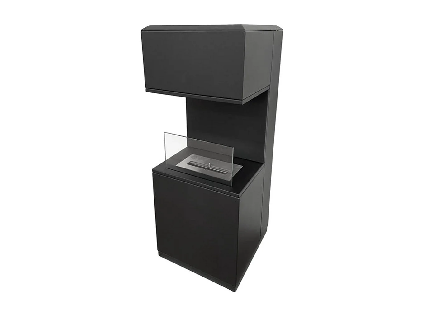 Camino a bioetanolo biocamino da terra Oslo in acciao nero L38xP38xH100