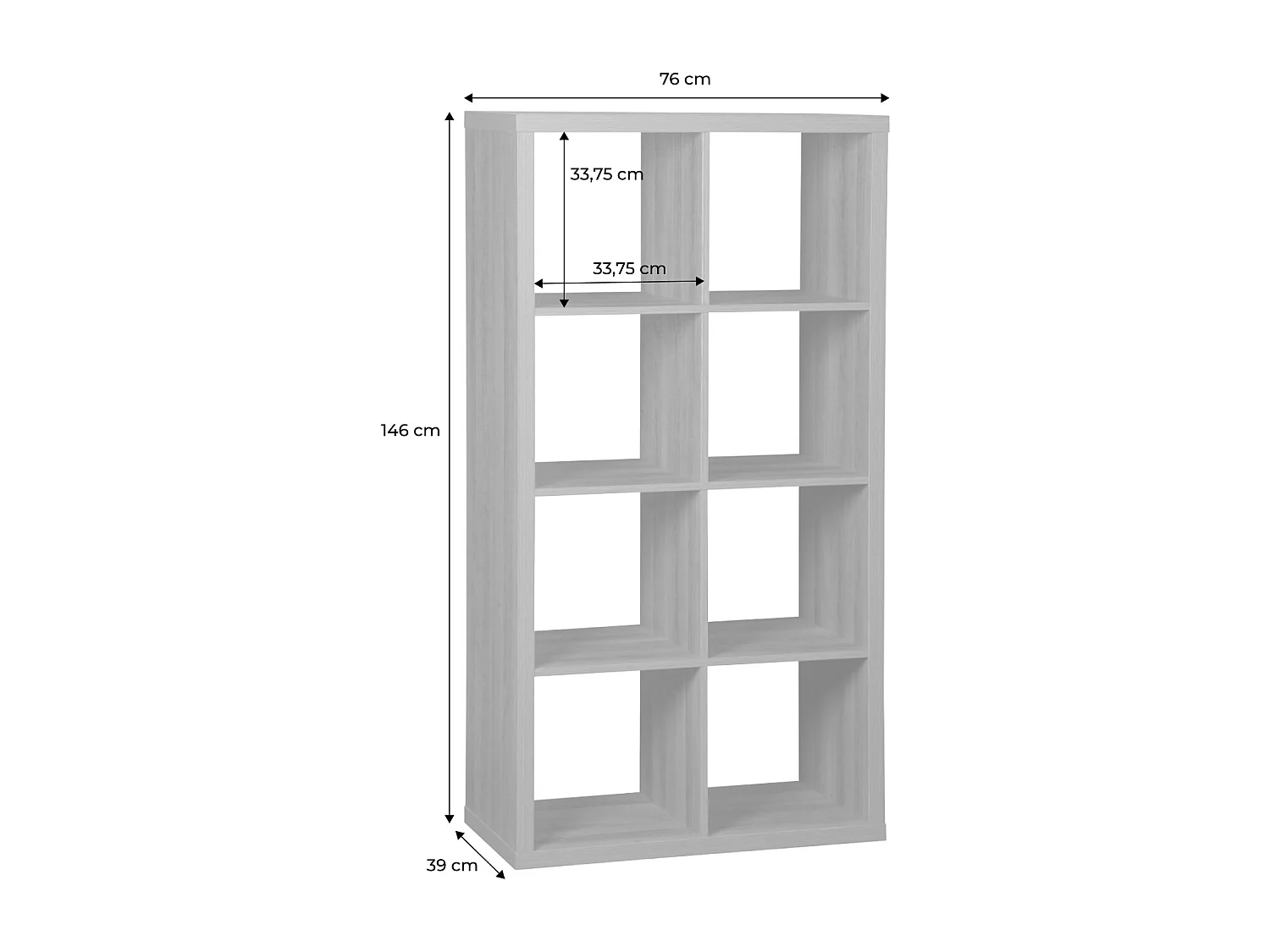 Libreria a 4 livelli con 8 scomparti, effetto legno miele