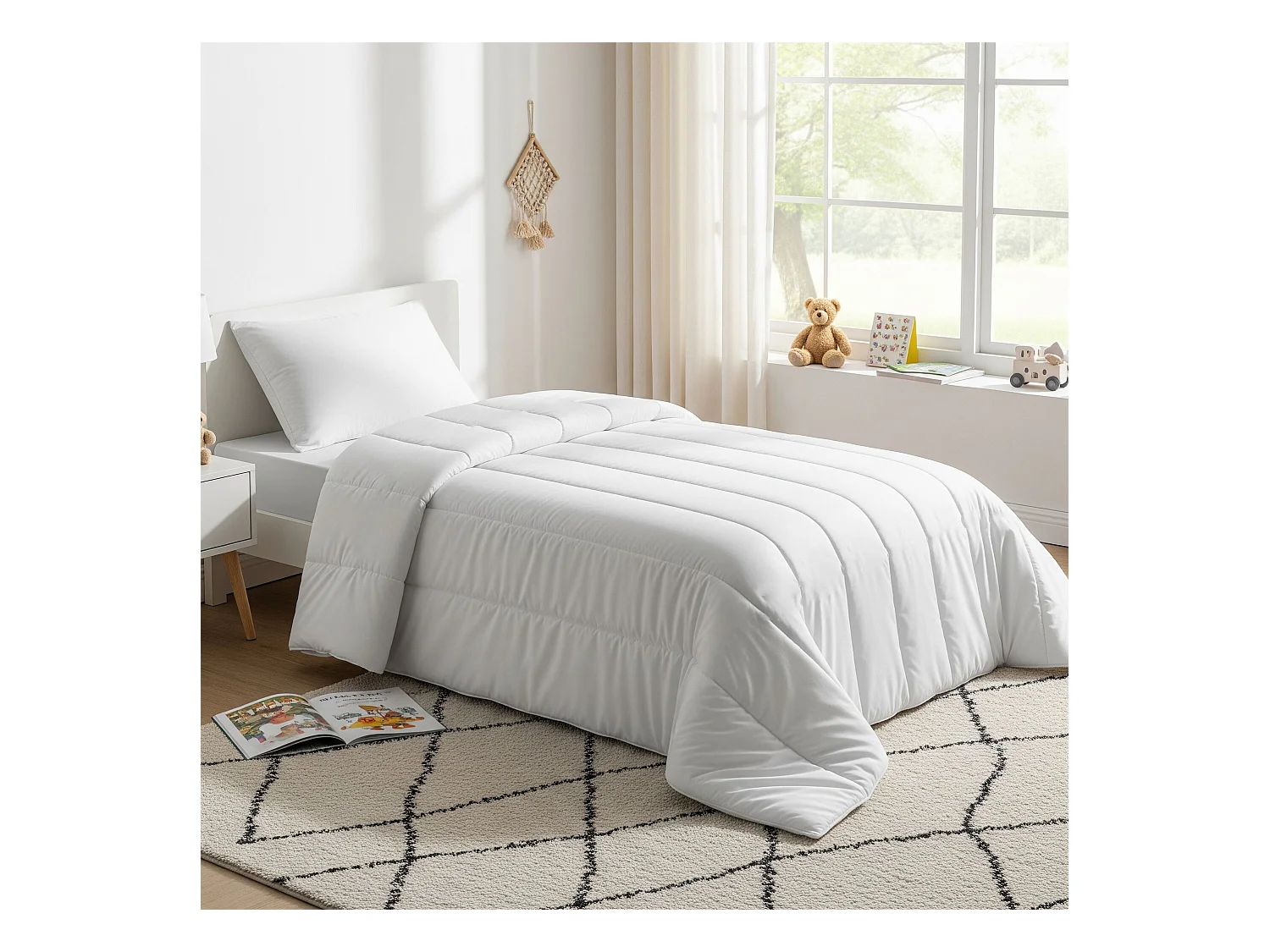 Pack couette 140x200 mi-saison et oreiller enfant Terre de Nuit