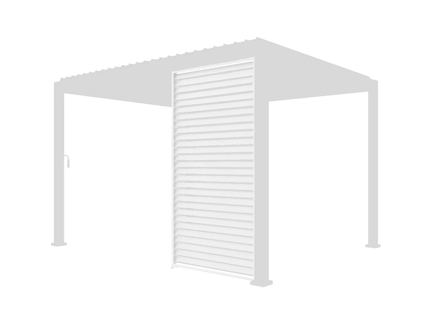 Persienne 130cm pour pergola bioclimatique Triomphe. côté 4m. panneau brise vue. aluminium. blanc