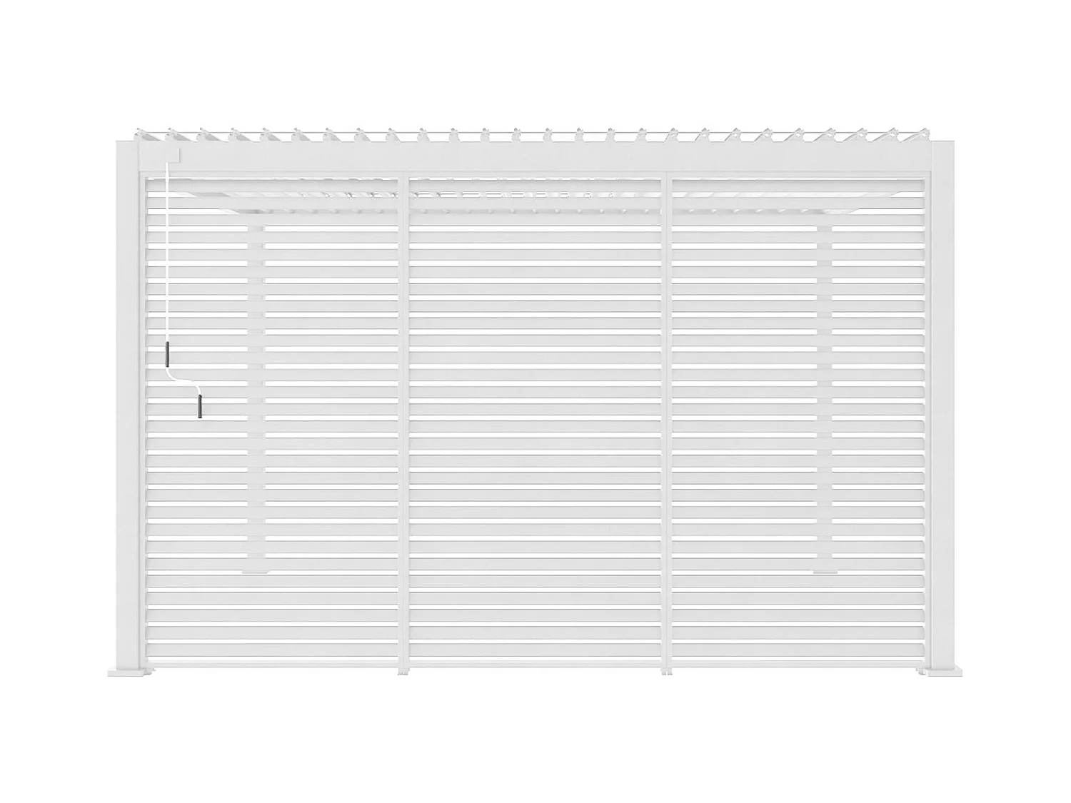 Persienne 130cm pour pergola bioclimatique Triomphe. côté 4m. panneau brise vue. aluminium. blanc