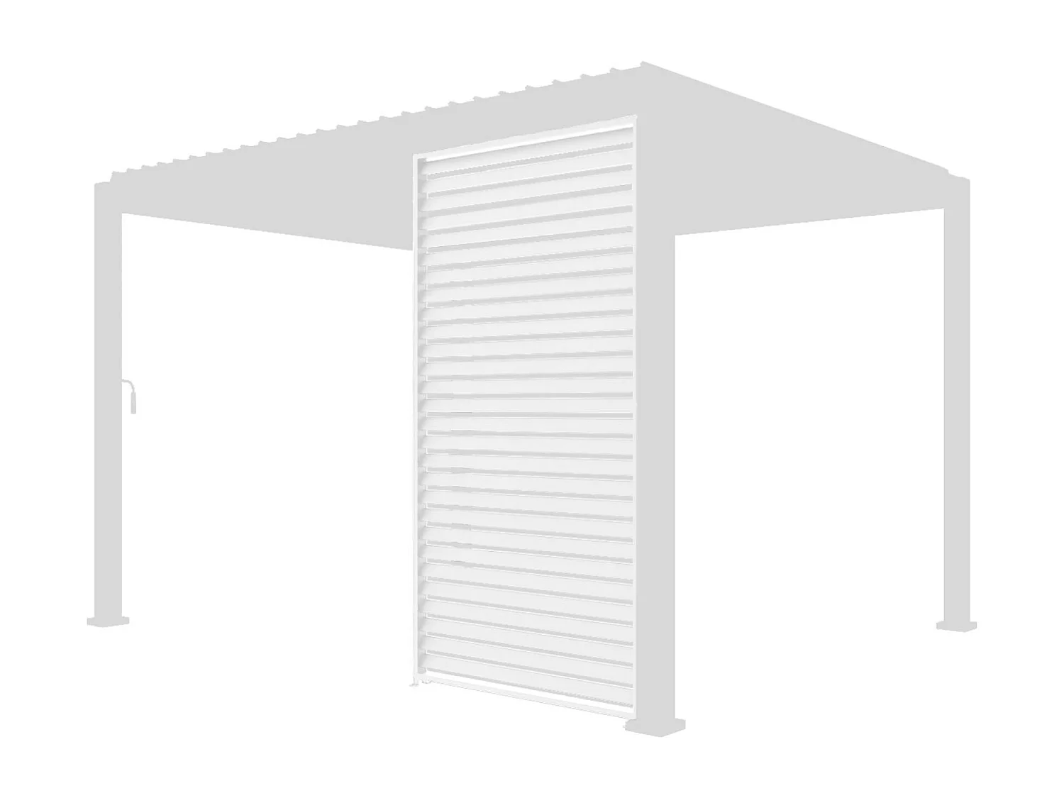 Persienne 130cm pour pergola bioclimatique Triomphe. côté 4m. panneau brise vue. aluminium. blanc
