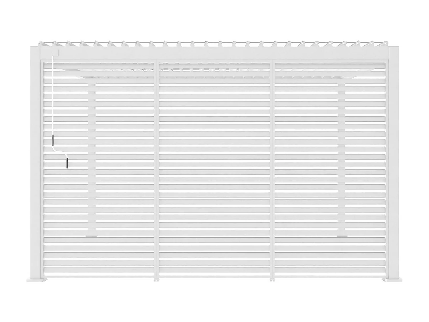 Persienne 130cm pour pergola bioclimatique Triomphe. côté 4m. panneau brise vue. aluminium. blanc