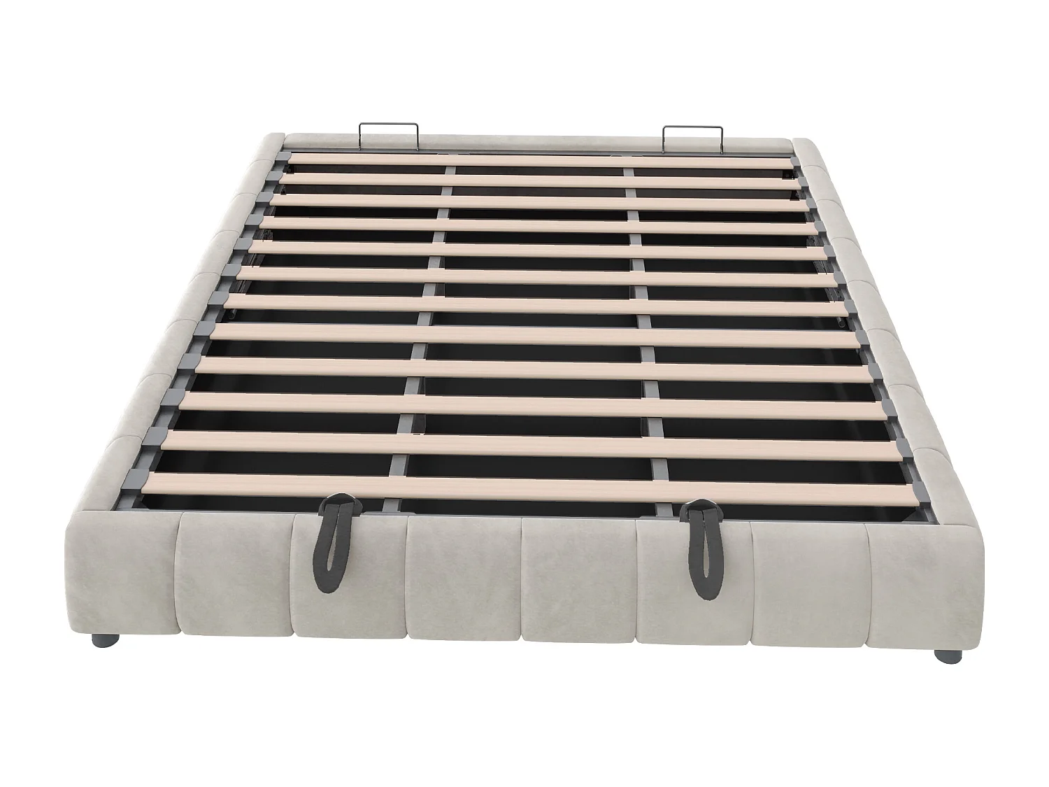 Gepolstertes Bett mit Stauraum 180x200cm - mit LED-Lichtleiste (einfarbig) - Beige (Matratze nicht enthalten)