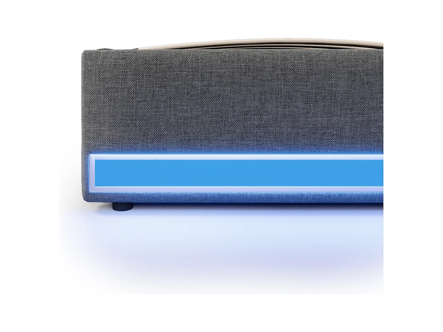 Lit coffre rembourré 140x200cm - avec bande lumineuse LED - avec ports USB + Type-C - beige (matelas non inclus)