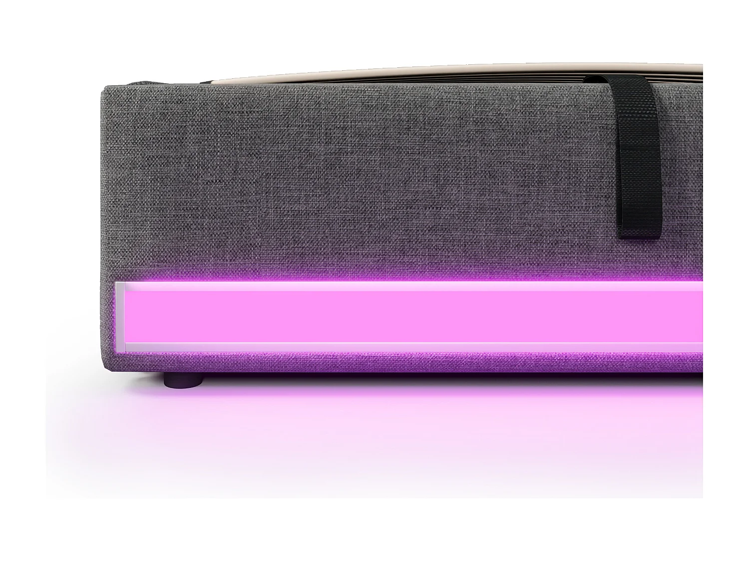 Opbergbed 90x200cm - met LED-lichtstrip - met USB + Type-C poorten - grijs (matras niet inbegrepen)