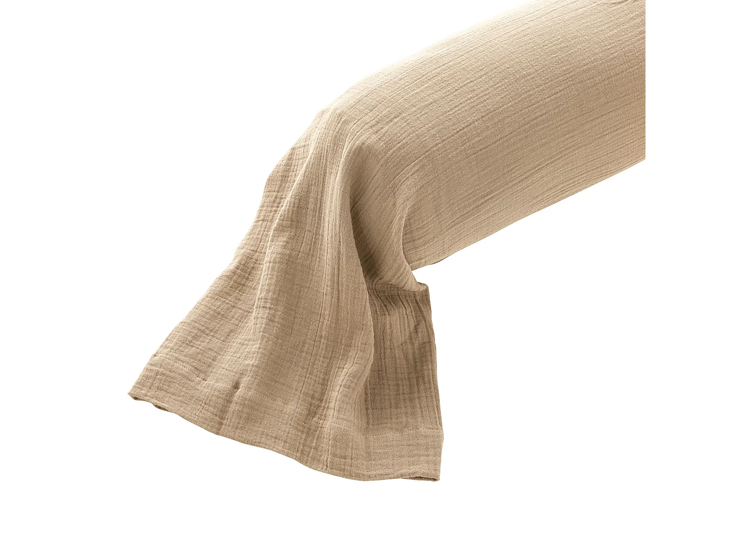 Taie de traversin 43x185 gaze de coton beige Terre de Nuit NOA - NOA