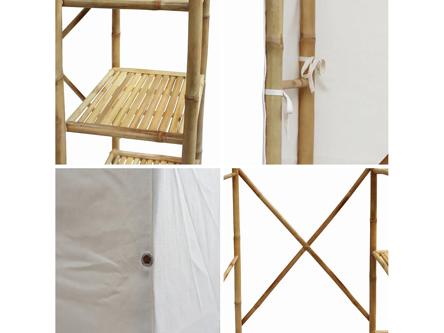 Armoire dressing en bambou. 3 étagères L110 x P40 x H170cm