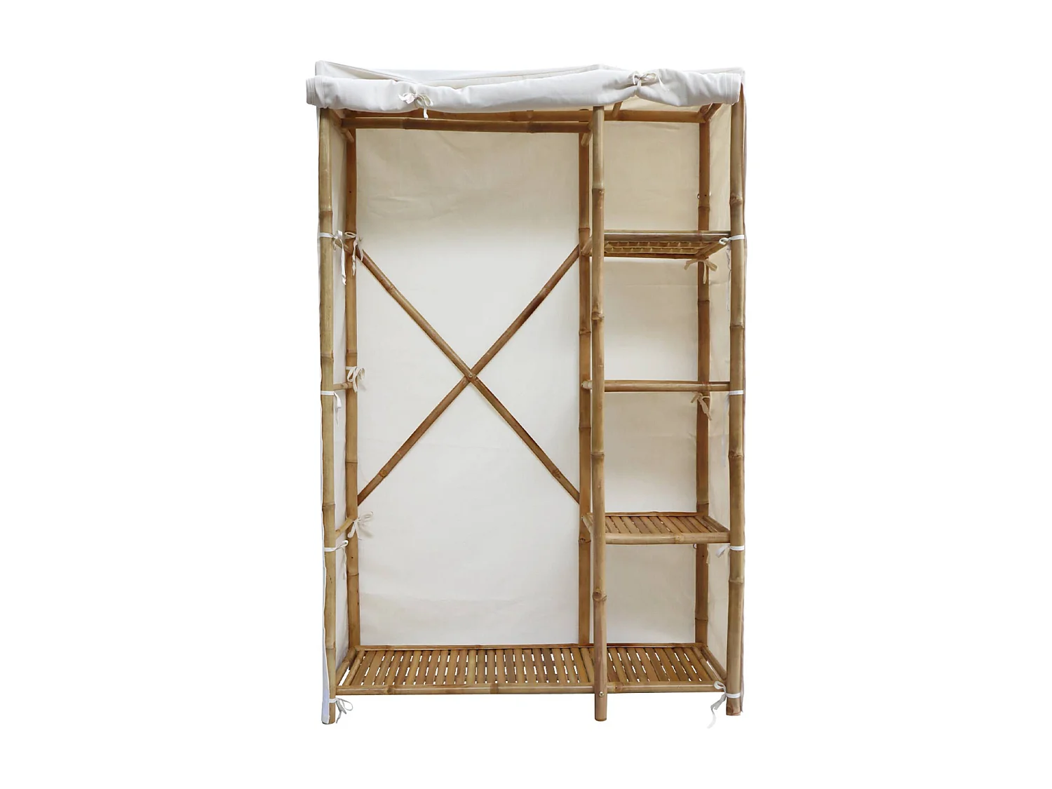 Armoire dressing en bambou. 3 étagères L110 x P40 x H170cm