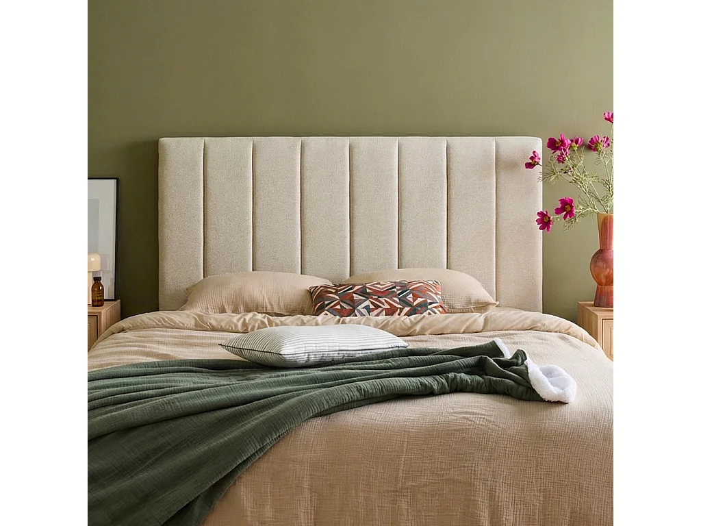 Testiera rivestimento tessuto 150cm, cole, beige, 150x8x105 cm