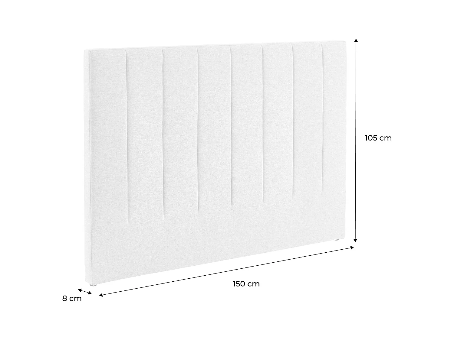 Cabecero de cama revestimiento tela, 150cm gris claro