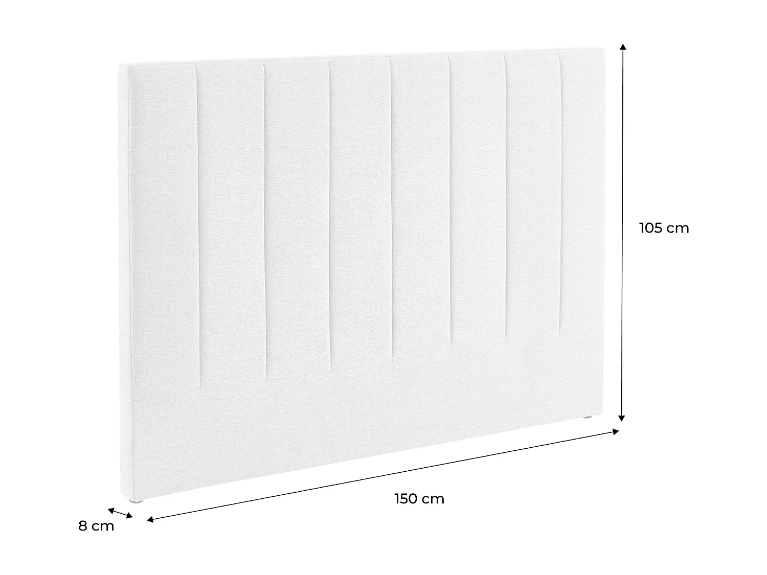 Tête de lit pour lit double 140cm revêtement tissu camel - Cole 150cm