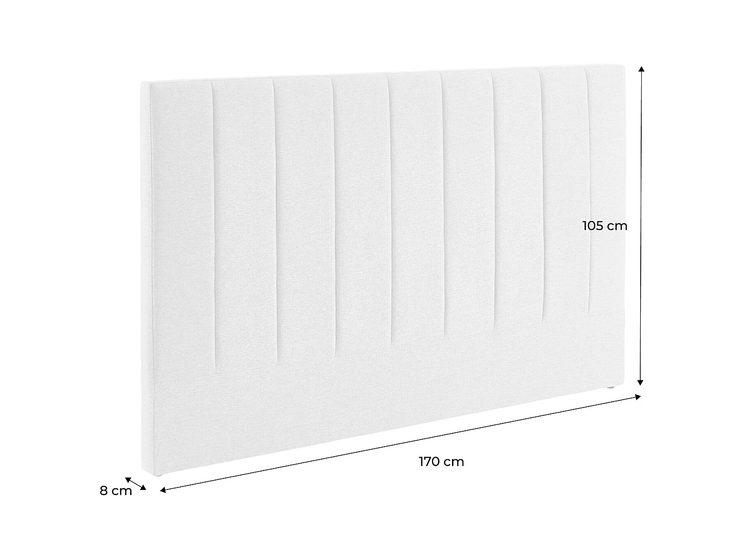 Testata del letto rivestimento tessuto 170cm, cole, beige, 170x8x105