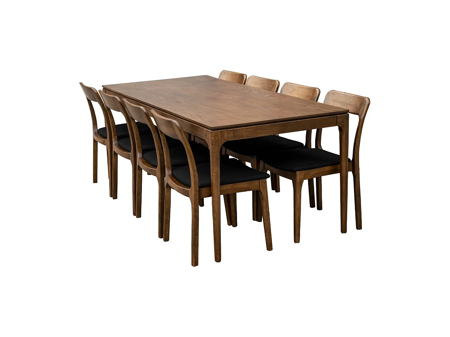 Mesa de comedor hevea y fresno, 8 plazas nogal